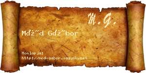 Mód Gábor névjegykártya