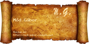 Mód Gábor névjegykártya